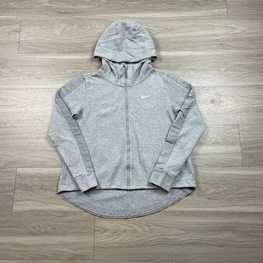 Nike Womens Sweatshirt Small Gray Hooded Full Zip Sports